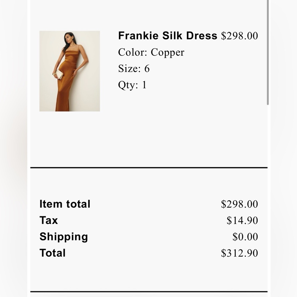Reformation Copper Frankie Dress - Picture 2 of 10